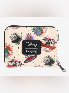 Disney x Loungefly Hocus Pocus Tattoo Print Zip Wallet - Cream NEW